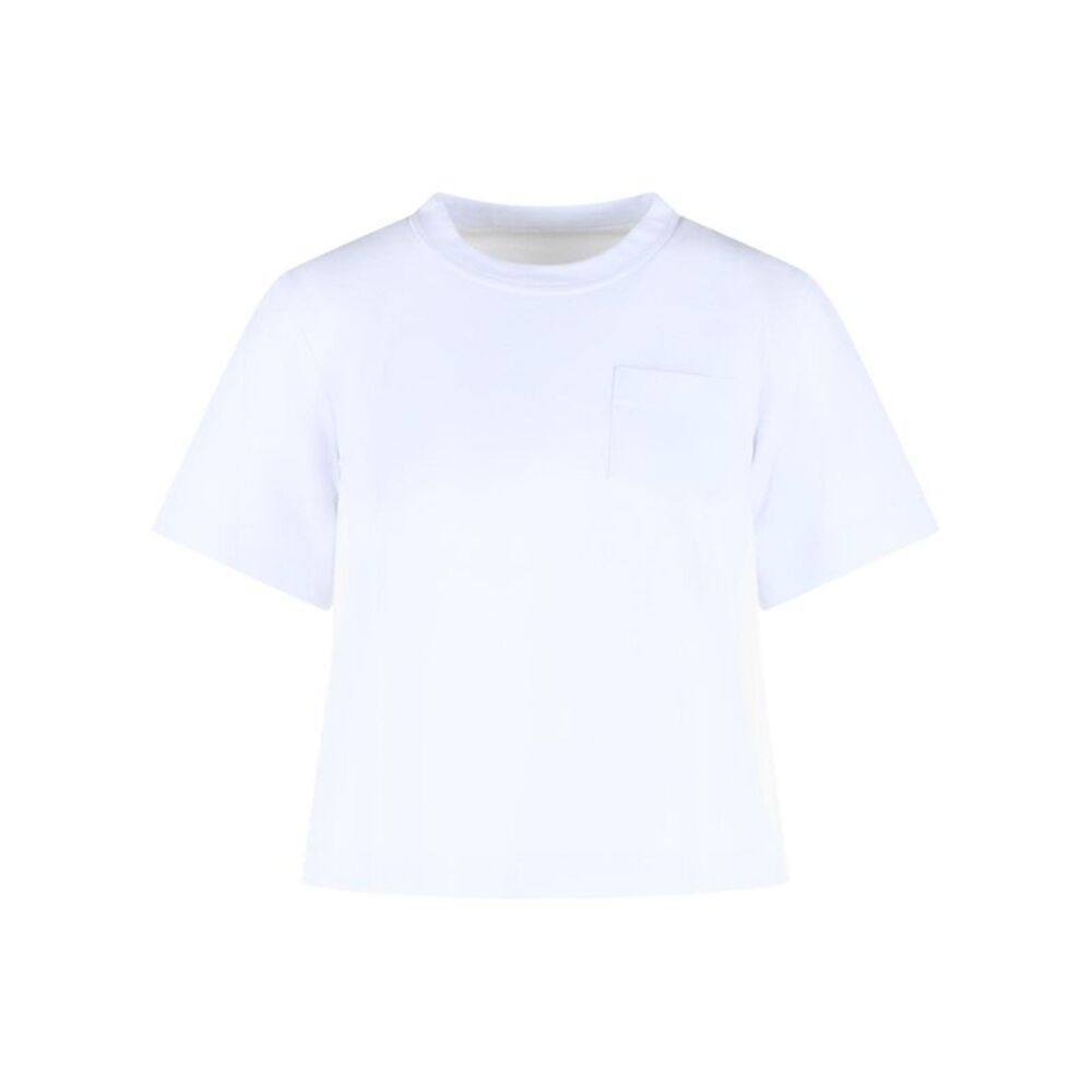Sacai White Cotton T-Shirt Women